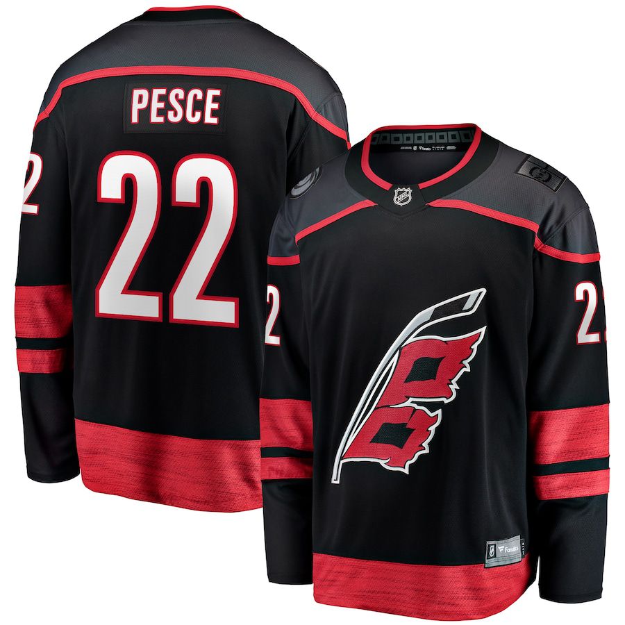 Men Carolina Hurricanes #22 Brett Pesce Fanatics Branded Black Home Breakaway NHL Jersey->carolina hurricanes->NHL Jersey